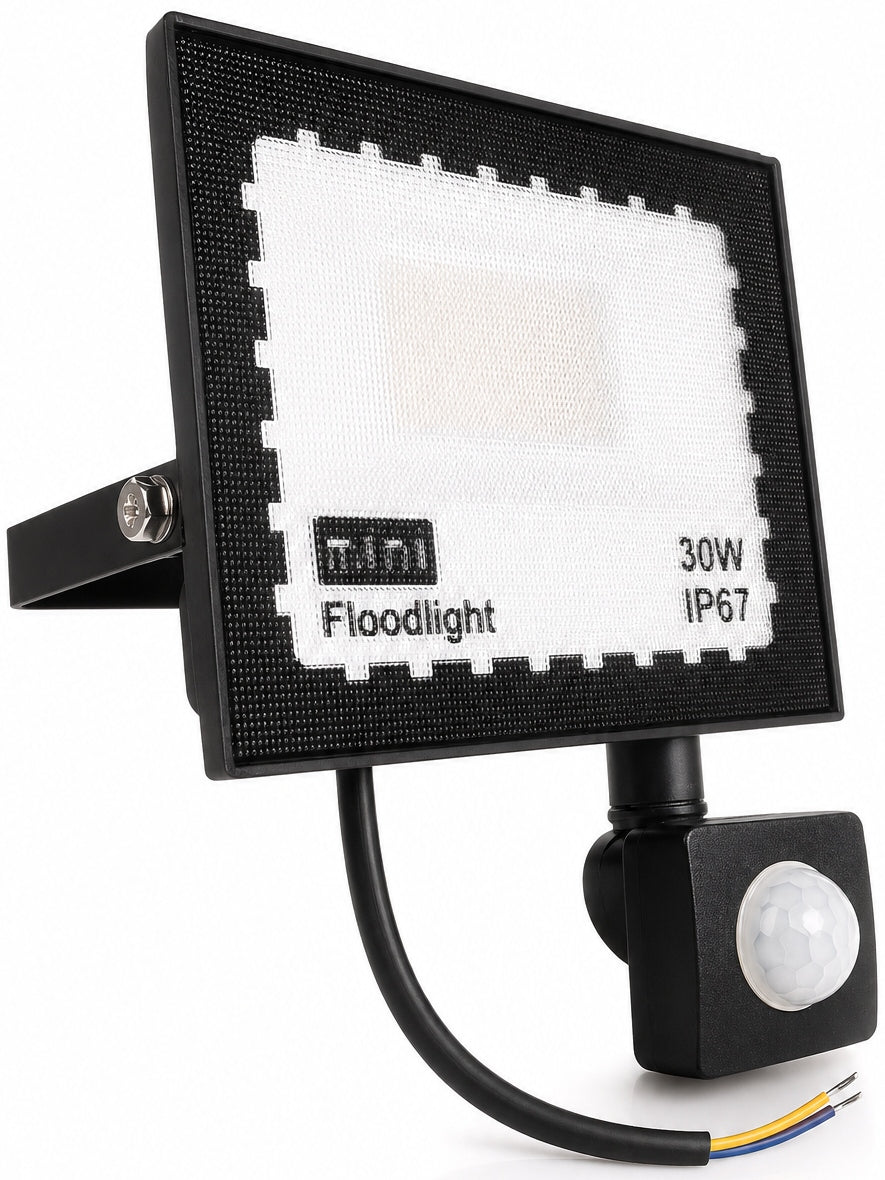 LED LAMP WITH MOTION SENSOR 30W HALOGEN Floodlight IP67 REFLECTOR