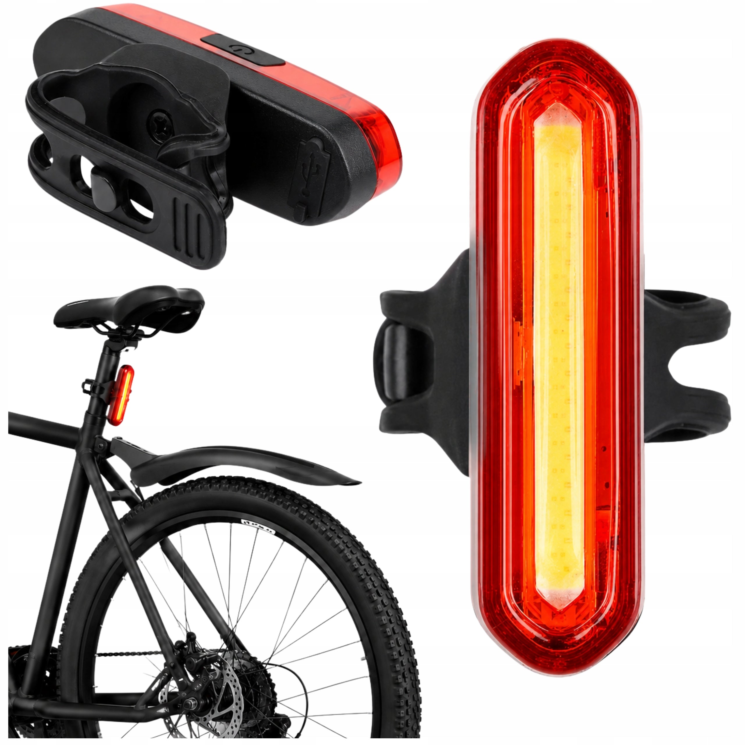 LED LIGHT USB BICYCLE WATERPROOF 120LM + USB CABLE STRONG FOR BIKE