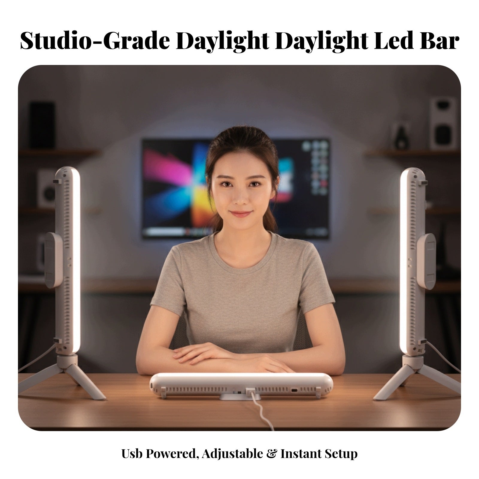 LED Light Bar with Diffusing Panel Space-Saving for Selfies, Makeup Artists Medical device type accessories for a medical device or a product without an intended medical purpose