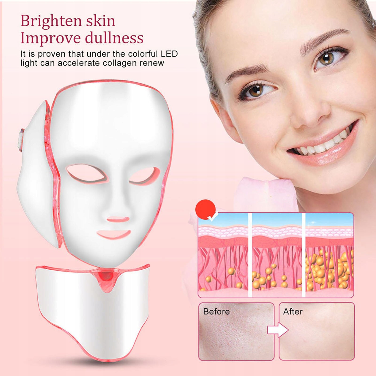 LED MASK 7 COLORS FOR FACE NECK BEAUTIFYING LIFTING Brand no brand