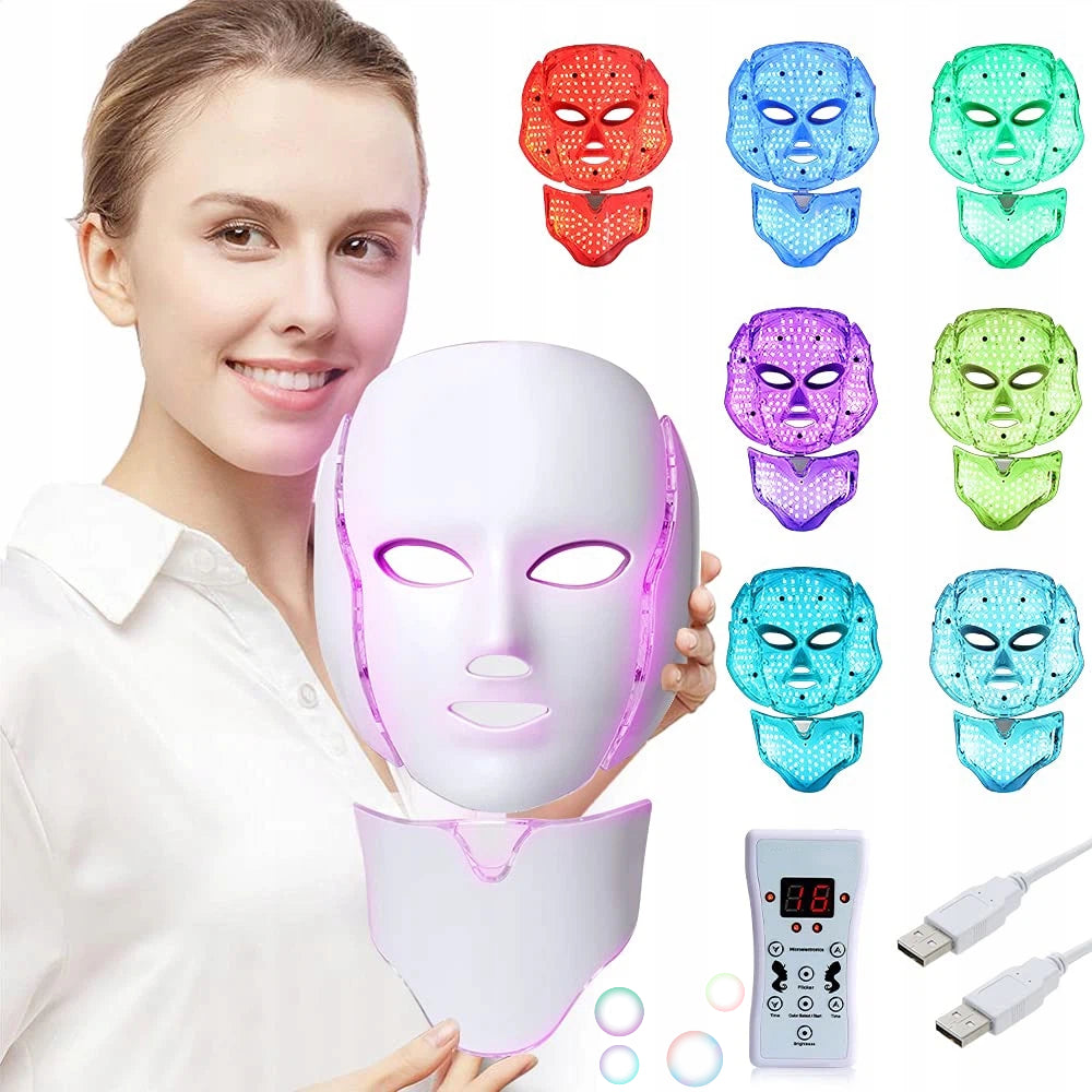 LED MASK 7 COLORS TO REDUCE WRINKLES AND IMPROVE SKIN TONE