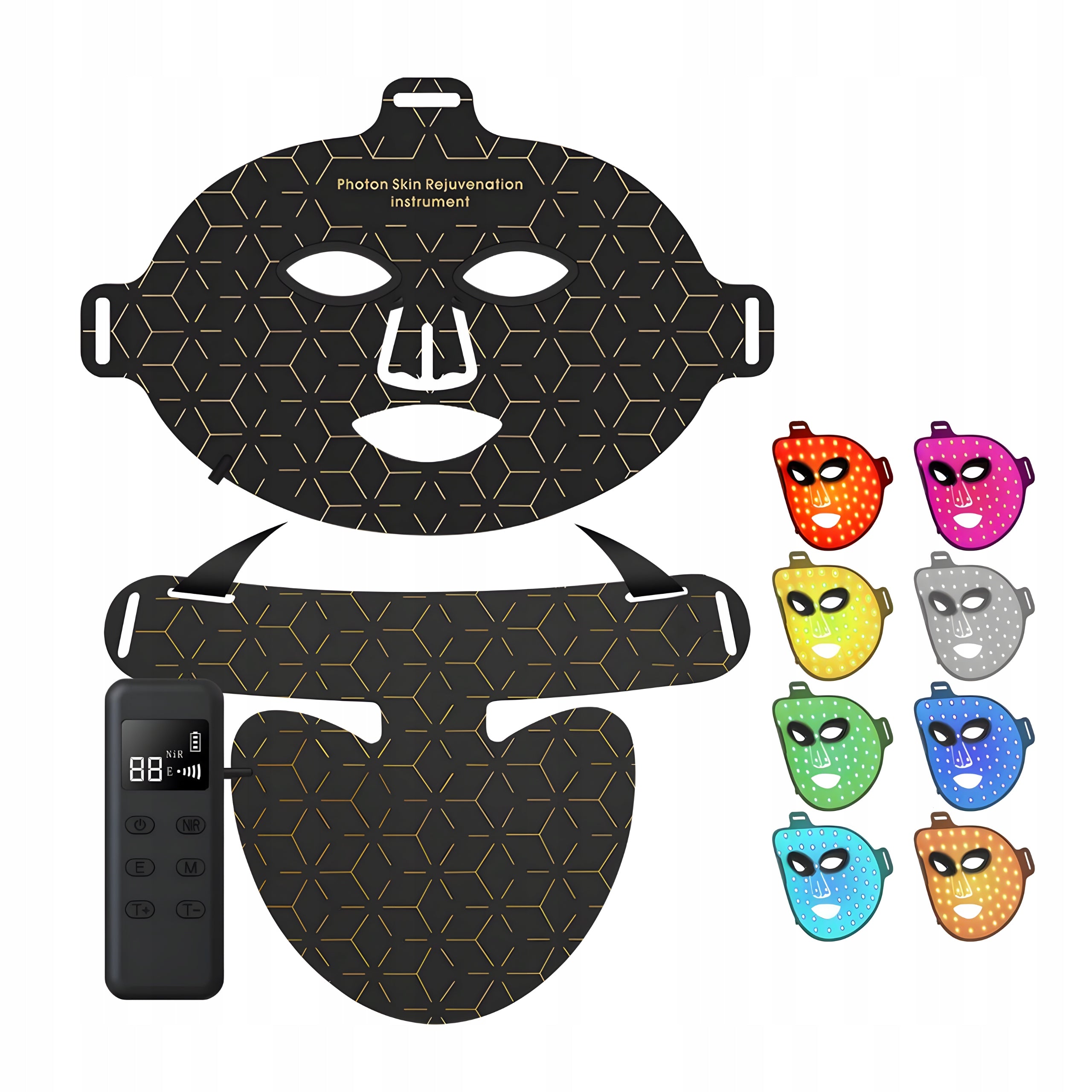 LED MASK + DECOLLETAGE NECK COLLAR WITH RED LIGHT FOR PHOTOTHERAPY Packaging status original