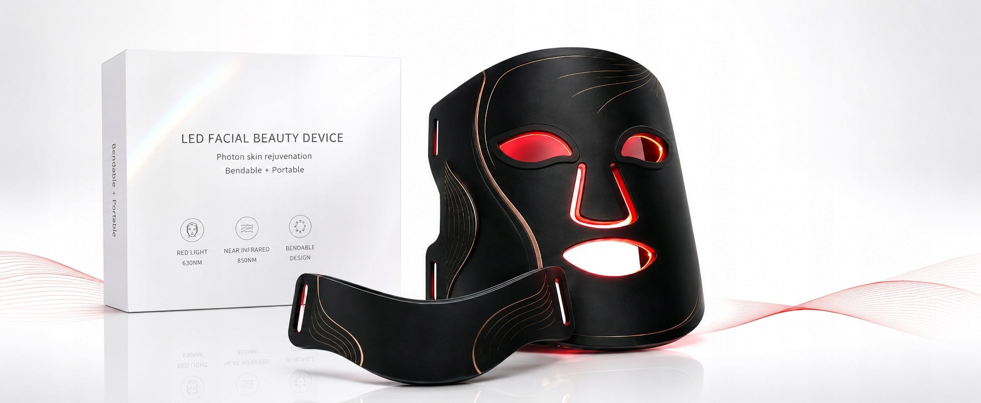 LED MASK INFRARED LIGHT THERAPY CARE REGENERATION FACE NECK Manufacturer code 20014214-1