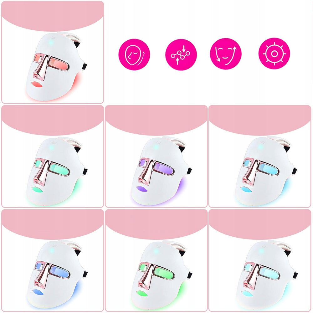 LED MASK PHOTON THERAPY FACE ANTI-AGING LIFTING 7 COLORS Packaging status original