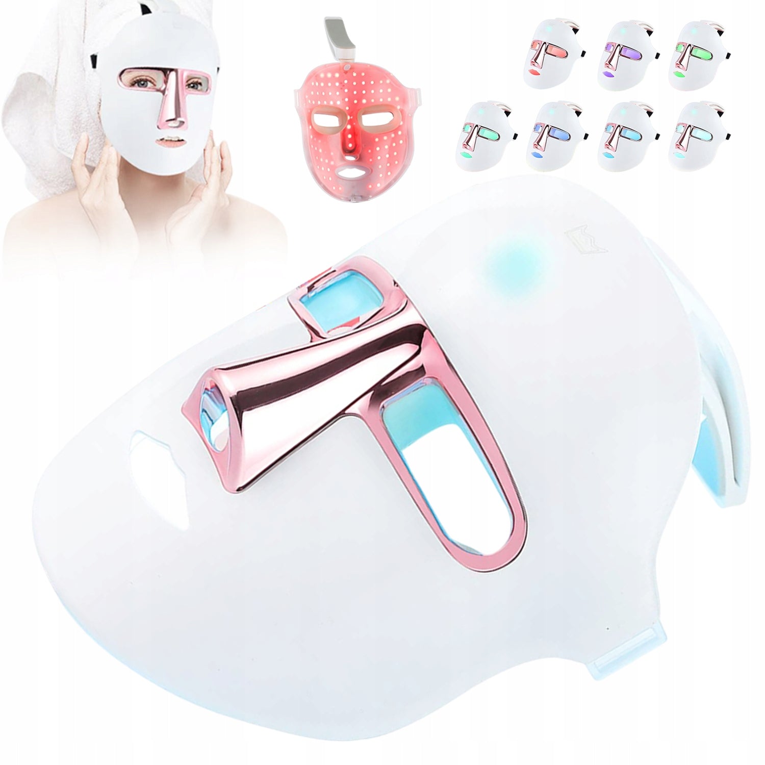 LED MASK PHOTON THERAPY FACE ANTI-AGING LIFTING 7 COLORS