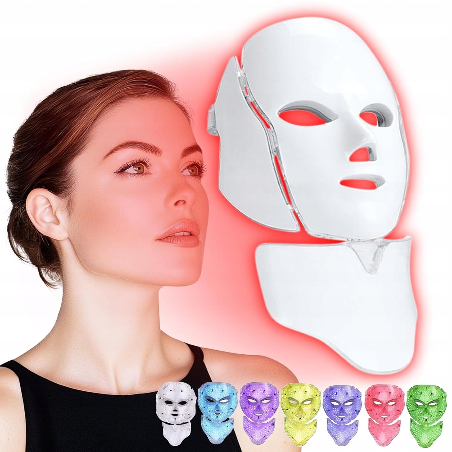 LED Mask 7 Colors for Neck and Chest Face Beautifying Lifting