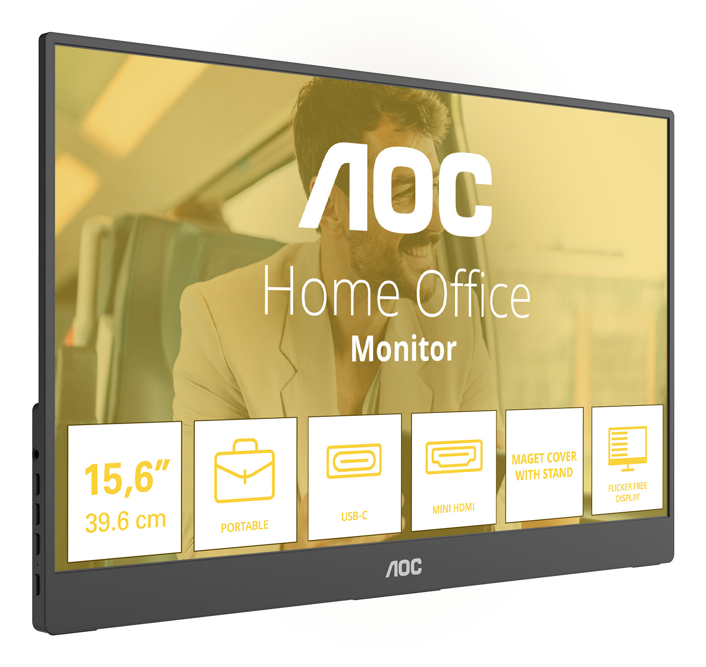 LED Monitor AOC 16T20E2 15,6" 1920 x 1080 px IPS / PLS Manufacturer code 16T20E2