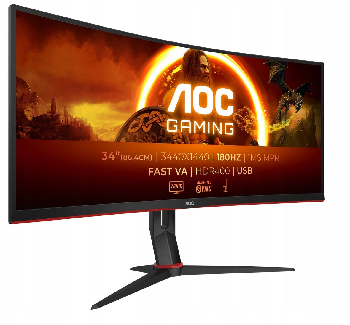 LED Monitor AOC CU34G2XPD/BK 34 " 3440 x 1440 px VA