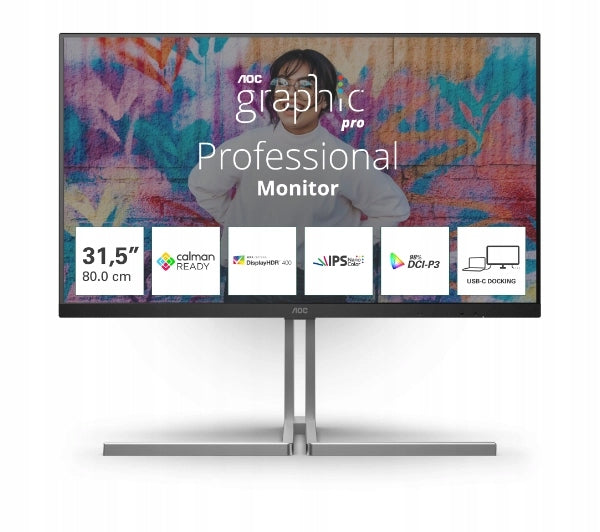 LED Monitor AOC U32U3CV 31,5'' 4K Nano IPS HDR 60Hz 4ms Speakers