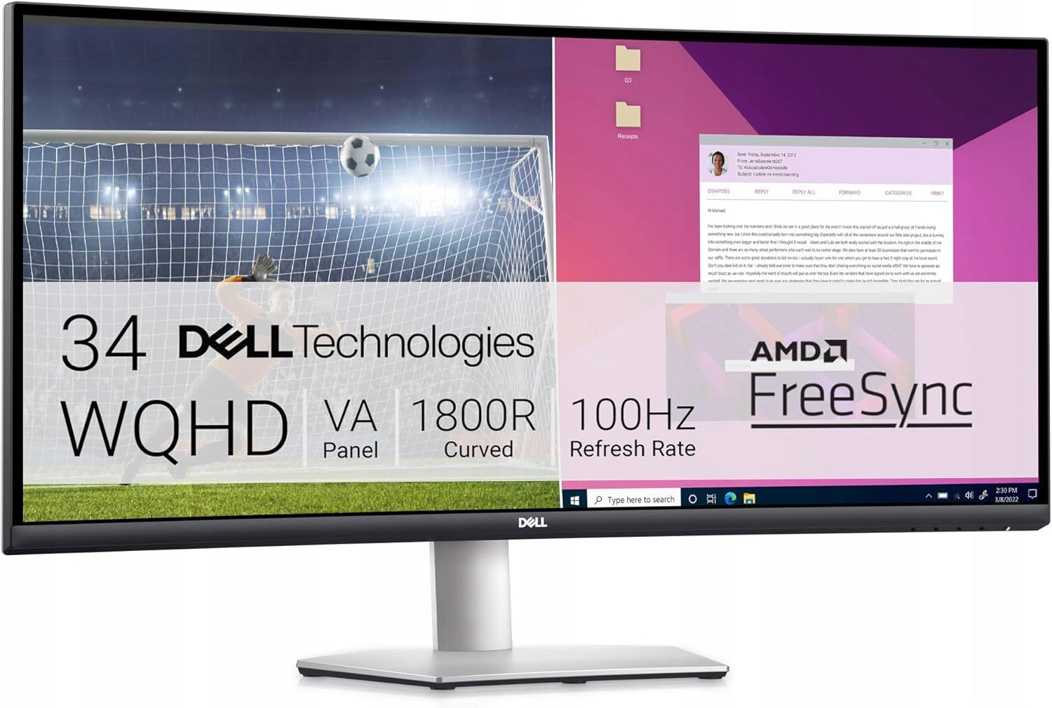 LED Monitor Dell S3423DWC 34" 3440 x 1440 px VA
