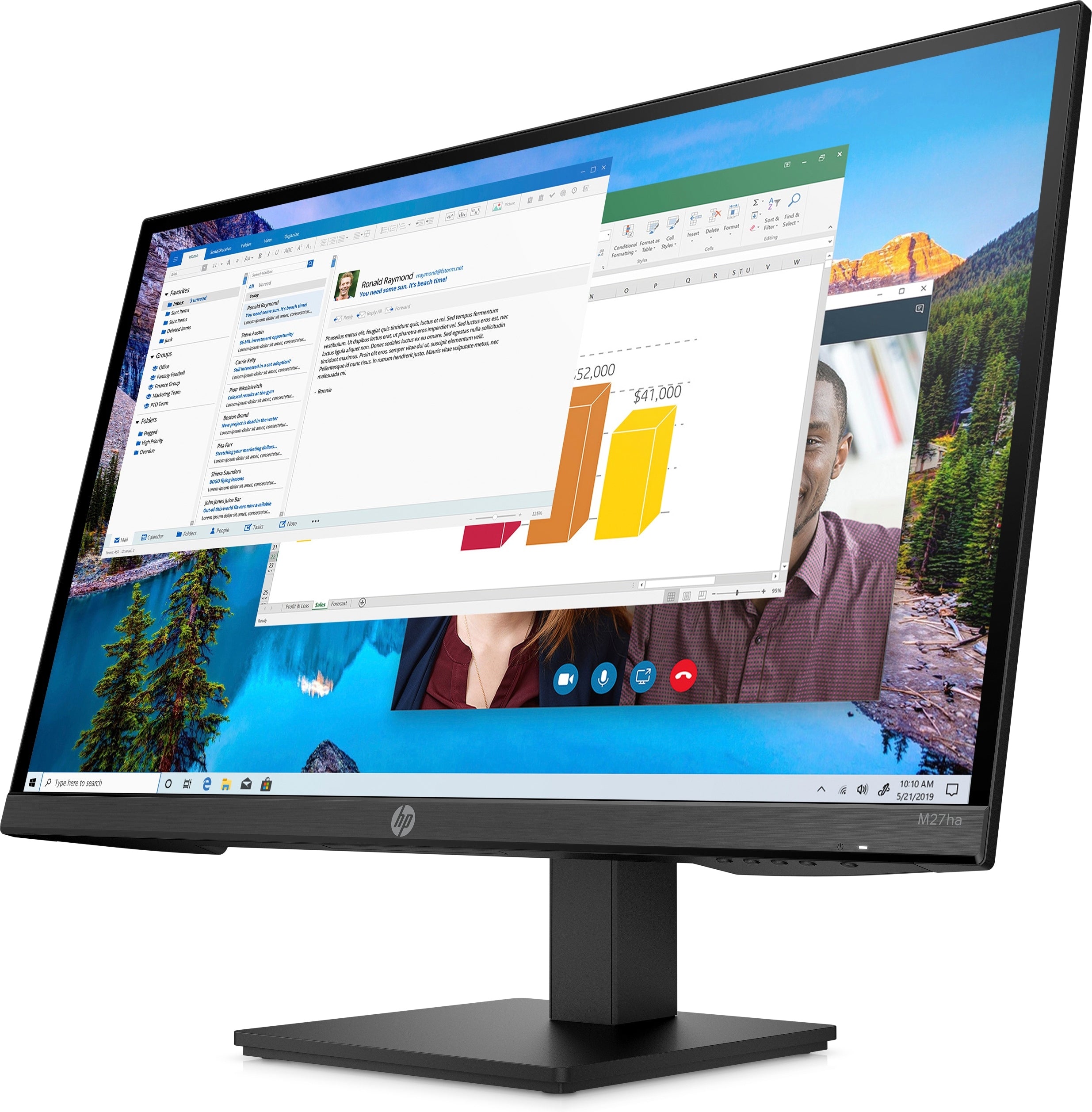 LED Monitor HP M27ha FHD Monitor 27" 1920 x 1080 px IPS / PLS Packaging status original