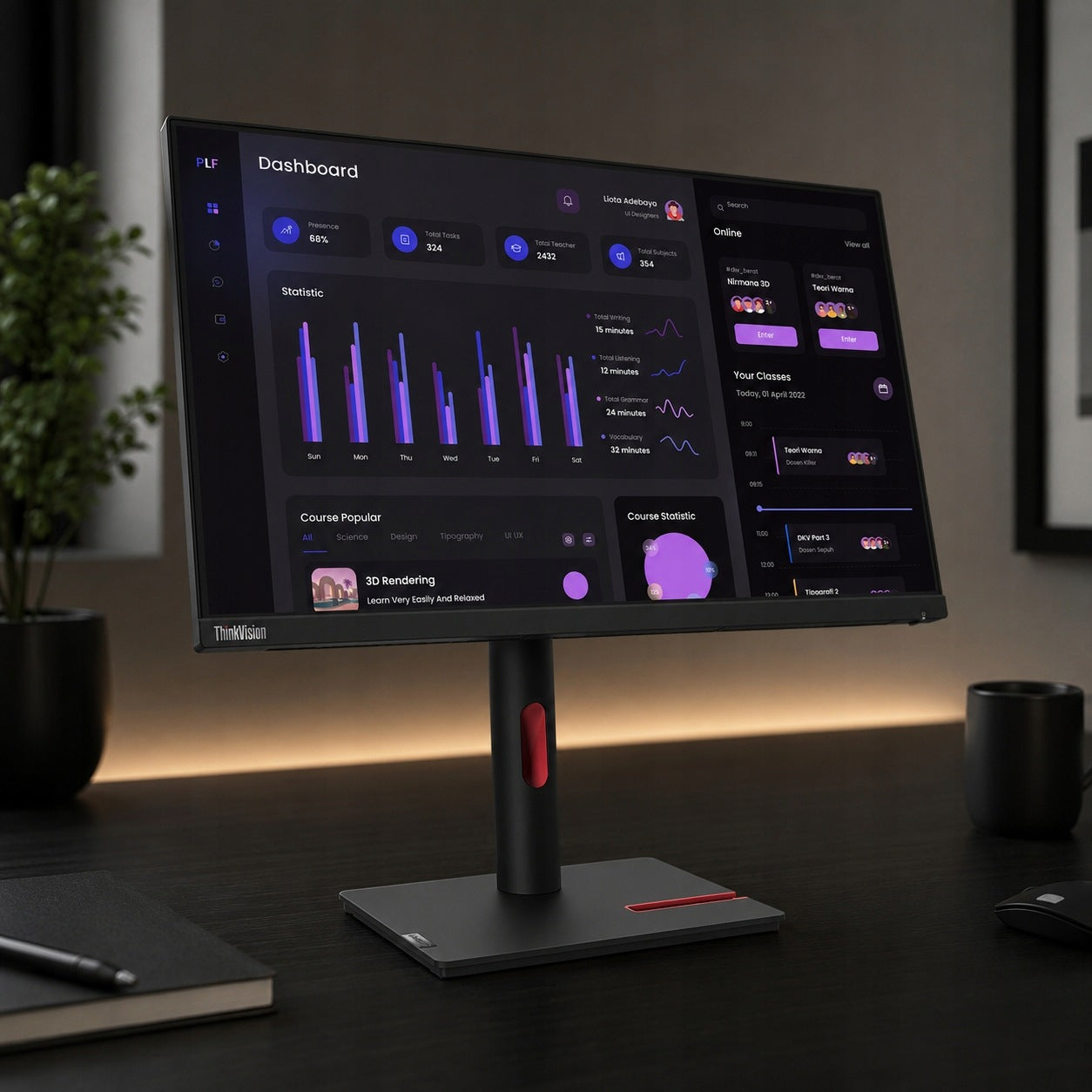 LED Monitor Lenovo 63CFMATXEU 23,8" Cali 1920 x 1080 px IPS / PLS Black Manufacturer code 63CFMATXEU