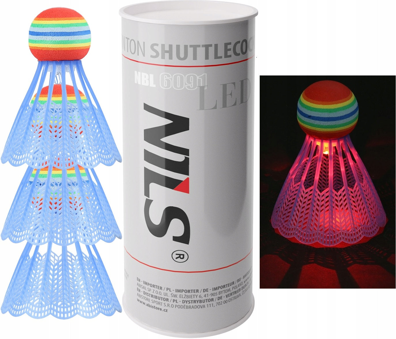 LED NYLON DARTS GLOWING FOR BADMINTON DART SET NILS 3 pcs EAN (GTIN) 5907695594096