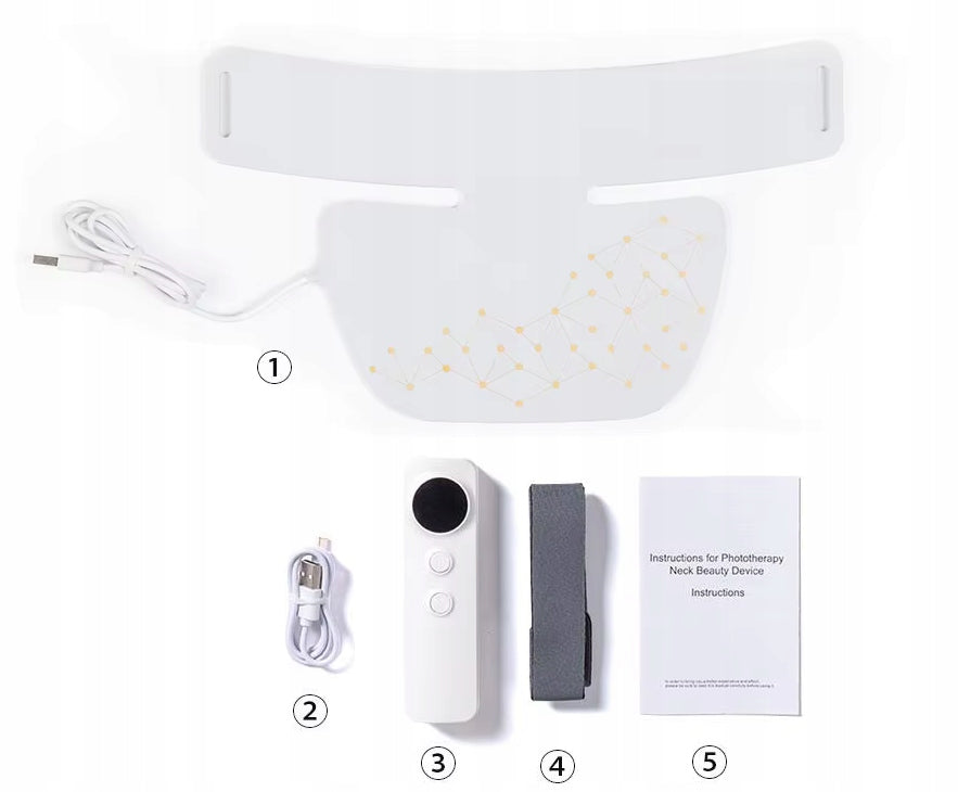LED Neck Mask Red and Infrared Light Therapy Device.