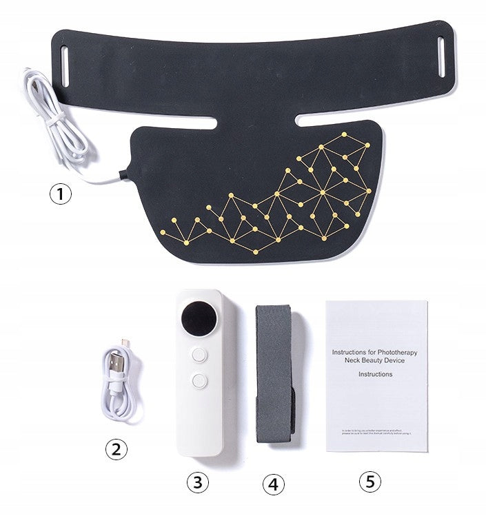 LED Neck Mask Red and Infrared Light Therapy Device.