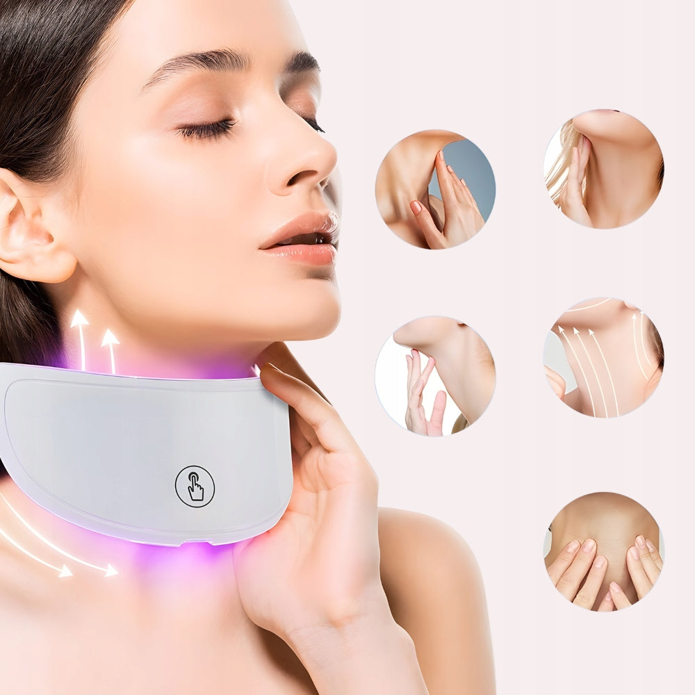 LED Neck Mask for Light Therapy Wireless 7 Colors Wrinkles Medical device no