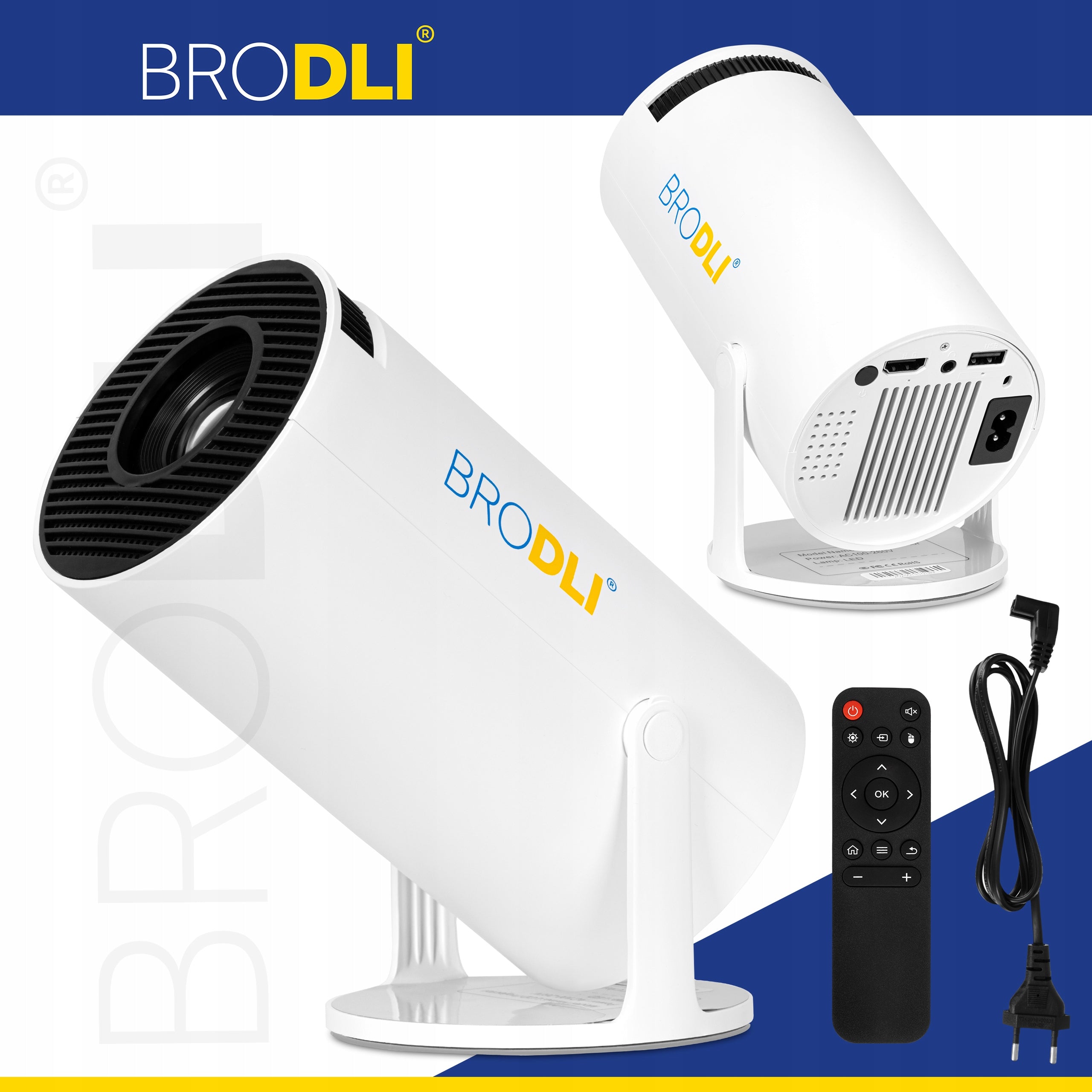 LED PROJECTOR PORTABLE MULTIMEDIA PROJECTOR ANDROID TV WI-FI BLUETOOTH Packaging status original