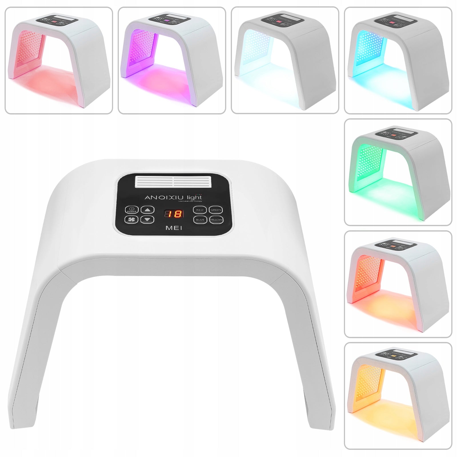 LED Photon Therapy Device, Mains Powered with 7-Light, 25W 100-240V