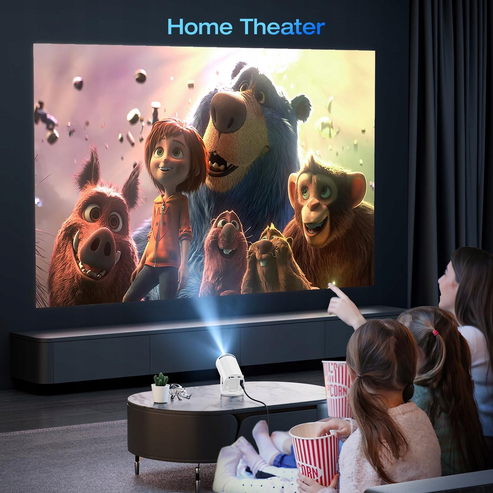 LED Projector Rotary 4K Mini HY300 Pro TV and Video - Projectors - Devices Manufacturer code HY300 Pro -WHITE LED -1