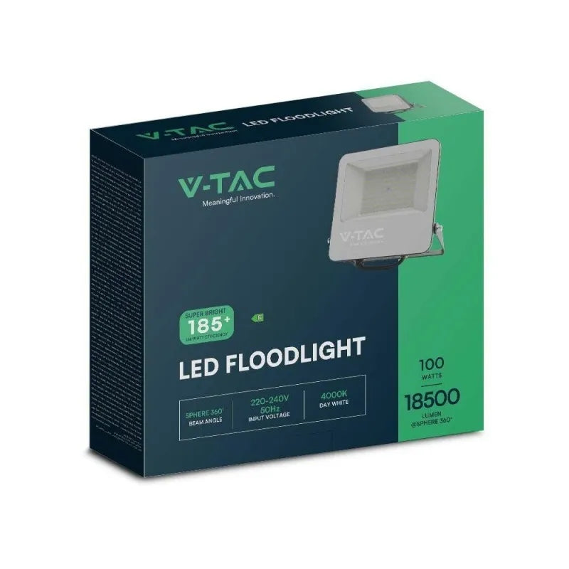 LED Projector V-TAC 100W 185Lm/W Black VT-44105 6500K 18500lm Color temperature 6500 K