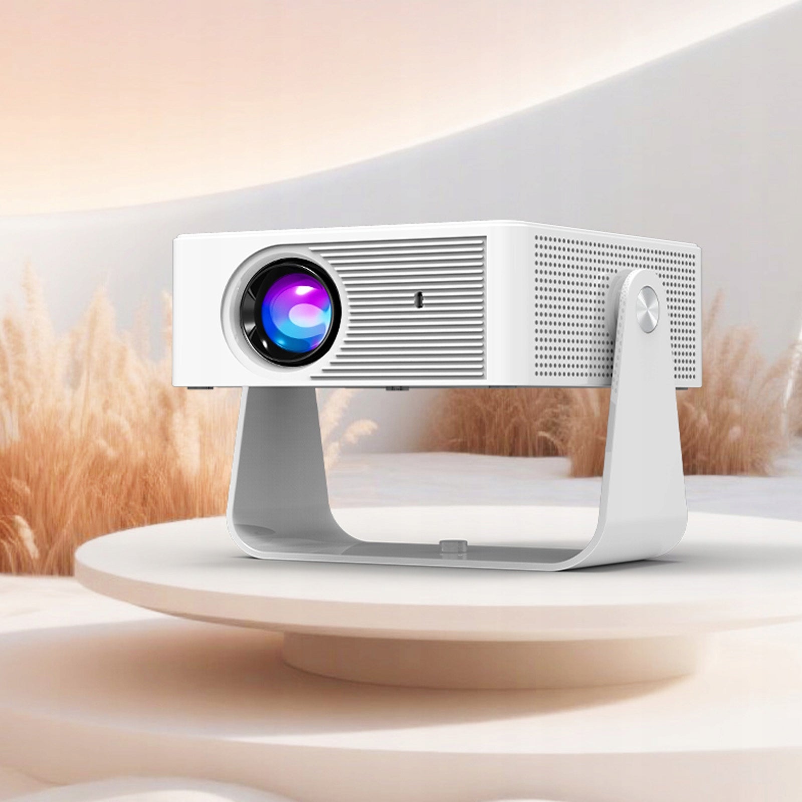 LED Projector X3 Blossom Android Rotating 4K Mini Speaker White Brand no brand