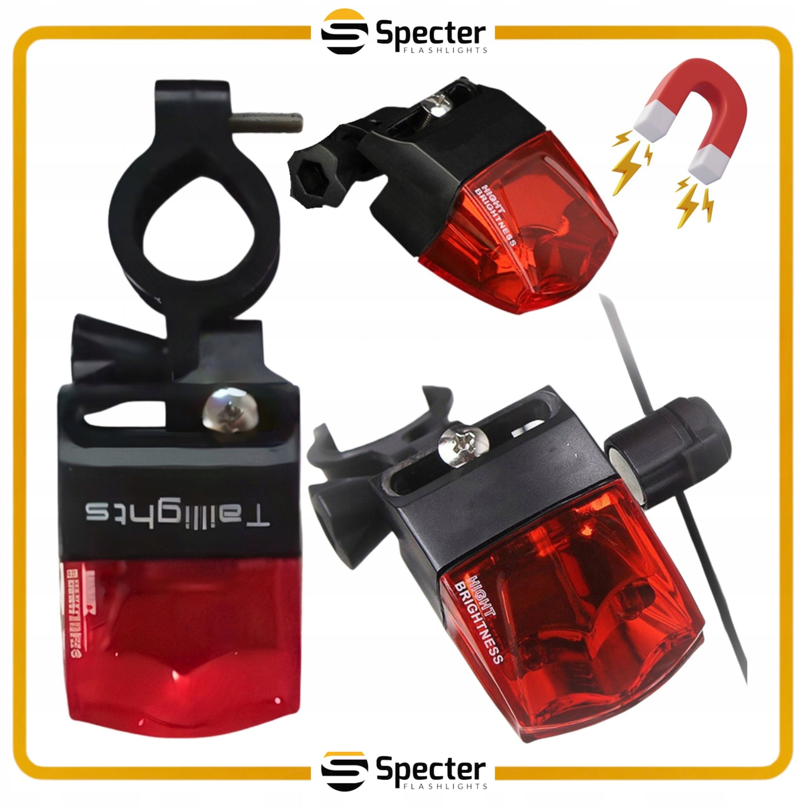 LED REAR BIKE LIGHT for Dynamo Red SPECTER Reflector for Luggage Rack Brand no brand
