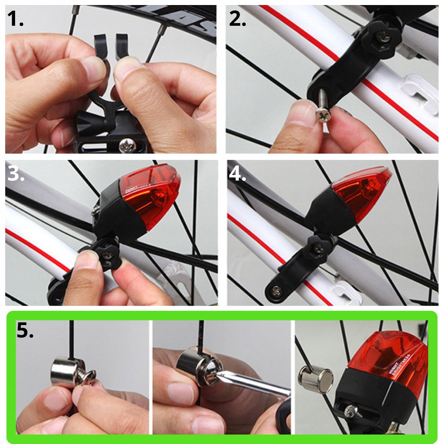 LED REAR BIKE LIGHT for Dynamo Red SPECTER Reflector for Luggage Rack Kind rear-facing