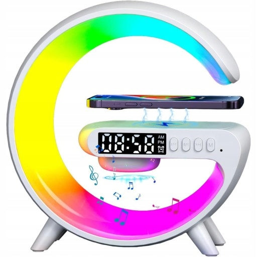 LED RGB Night Light Speaker QI USB Induction Charger