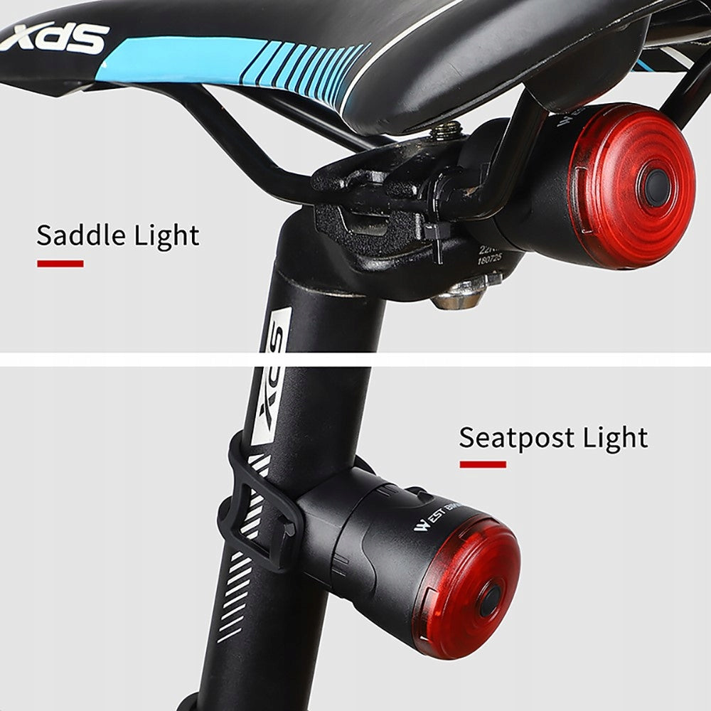 LED Rear Light Intelligent WEST BIKING Braking Sensor 6 Modes Packaging status original
