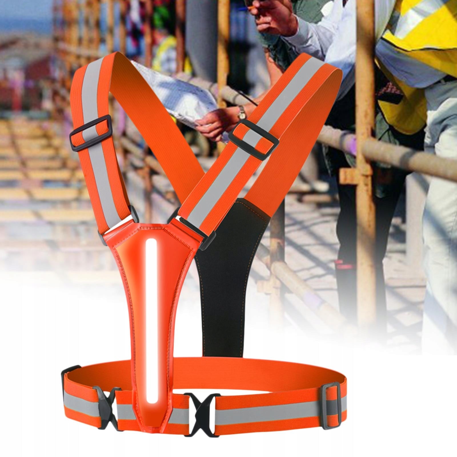 LED Reflective Vest Adjustable Rechargeable 3 Modes Protector Orange Manufacturer code 13754062479