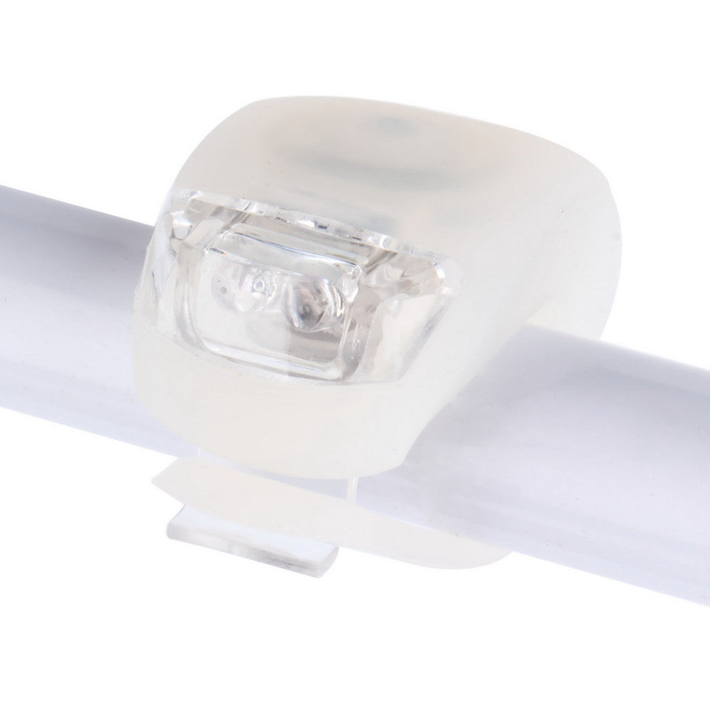 LED SILICONE BIKE LIGHTS 2 PIECES FRONT REAR Color white