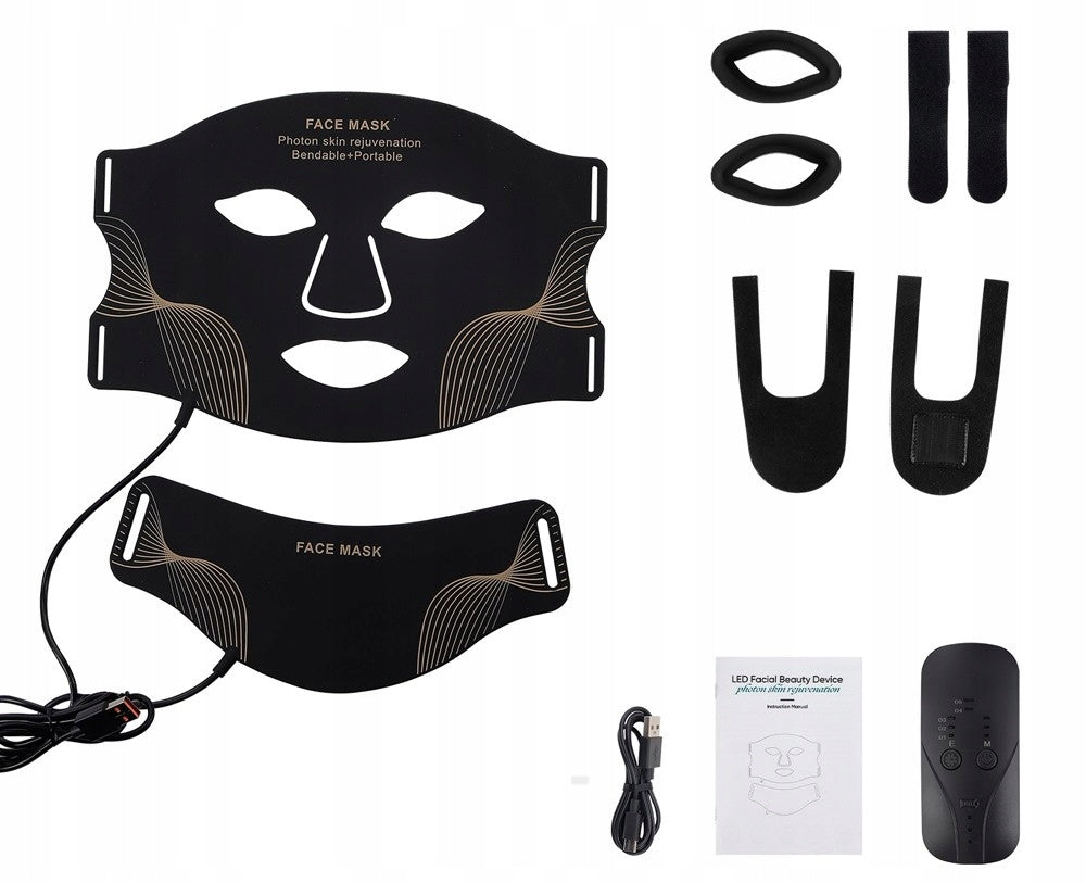 LED Silicone Face and Neck Mask 7 Colors Red Light Therapy. Packaging status original