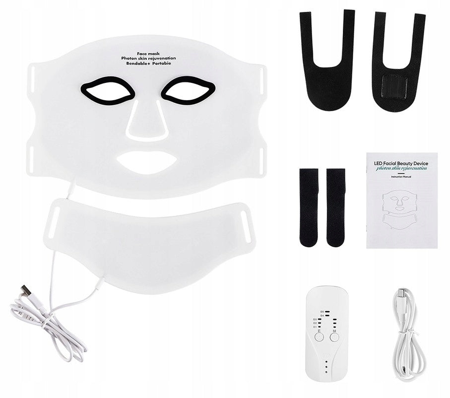 LED Silicone Mask For Face And Neck Red Light Therapy.