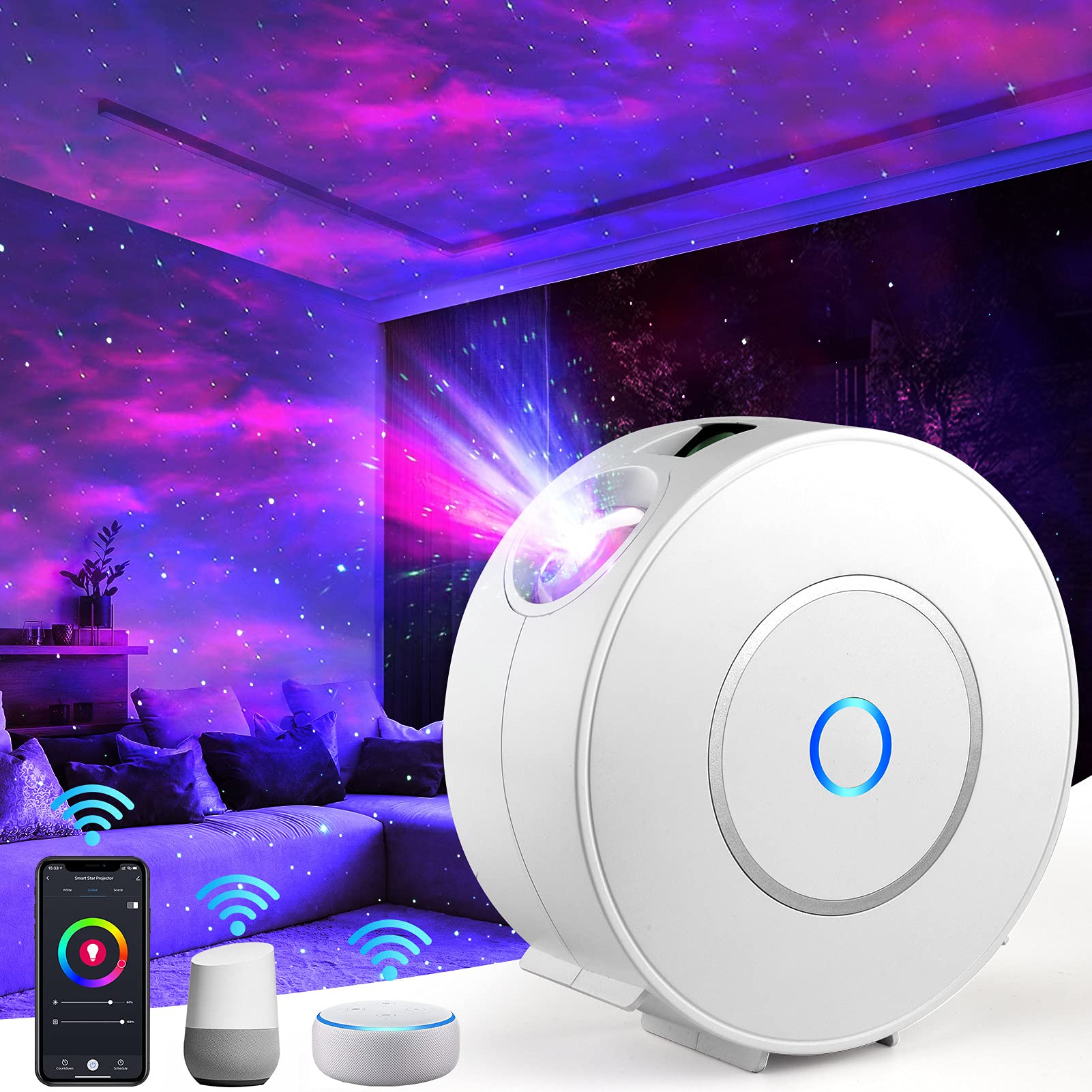 LED Star Projector RGB Smart Night Light Laser 3D Remote Control WIFI +FREEBIE