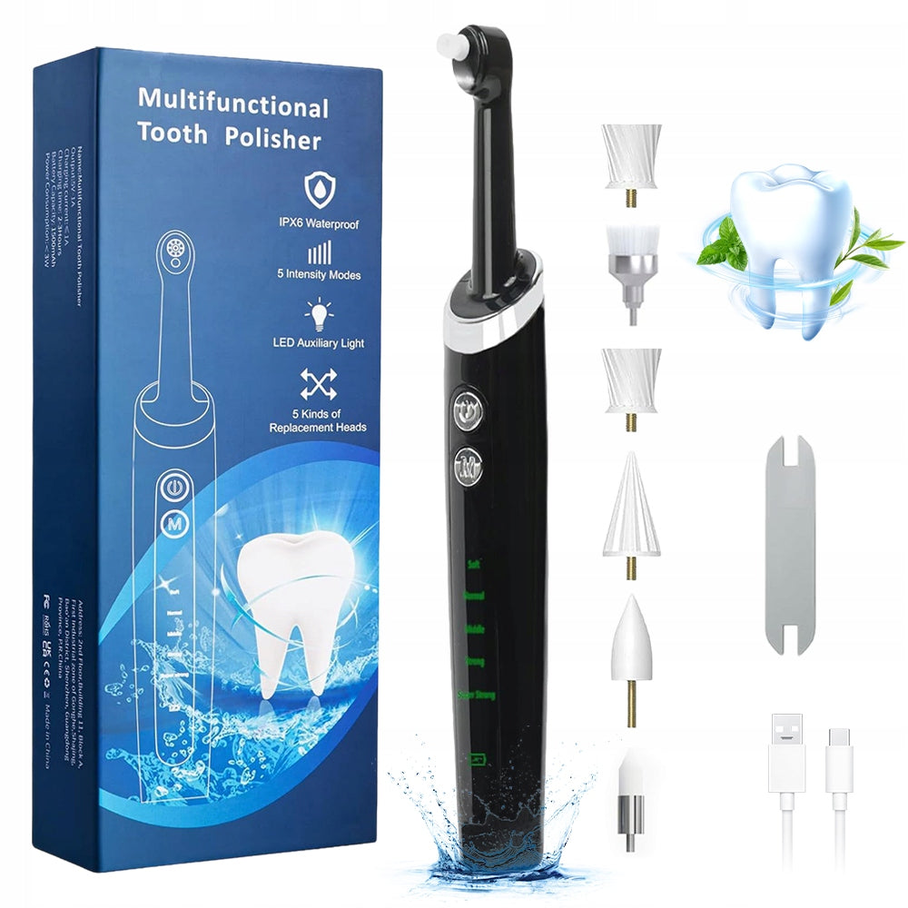 LED TOOTH POLISHER WHITENING KIT 5 LED MODES REMOVE SEDIMENT