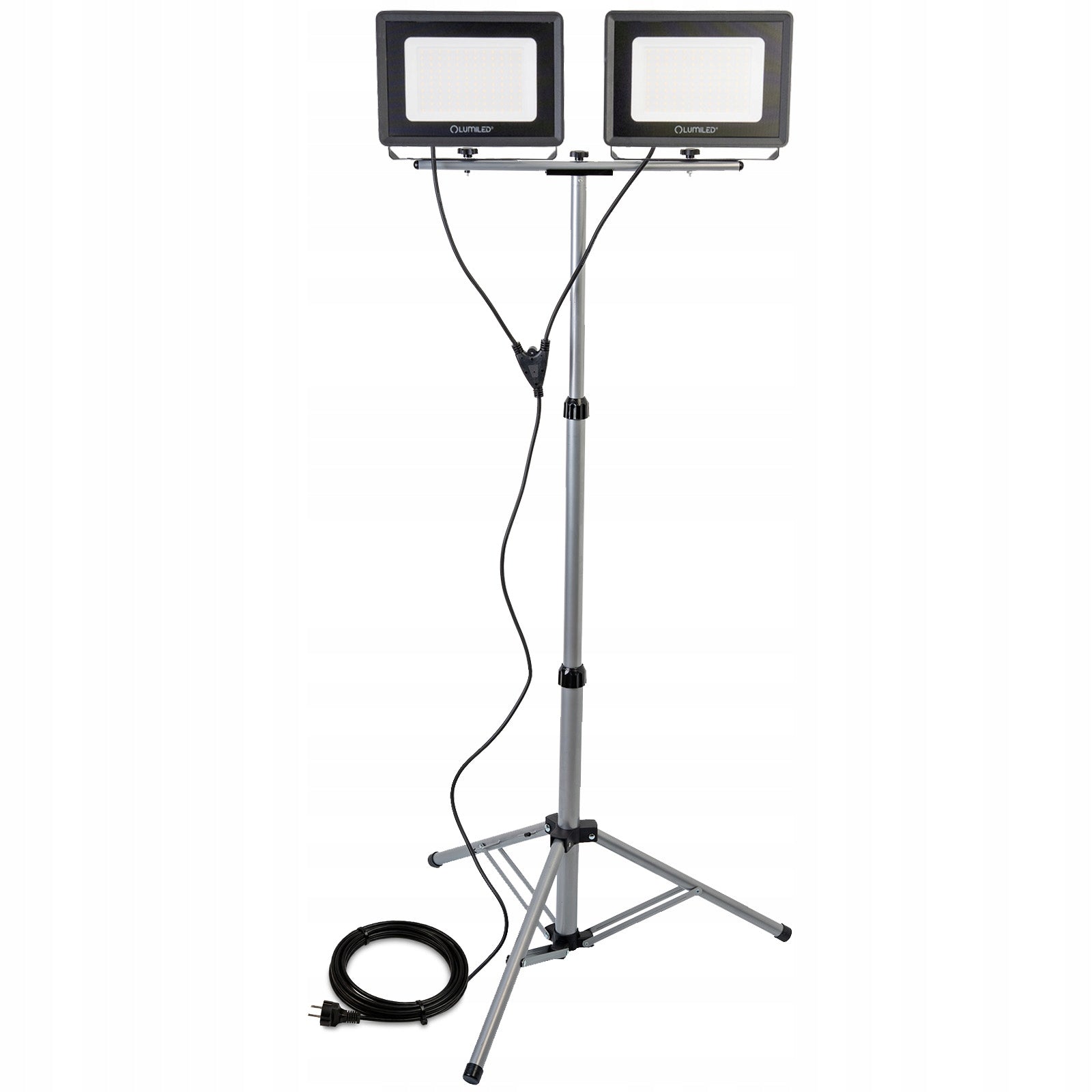 LED Tripod Floodlight 2x 100W Halogen Construction Working For Garage Packaging status original