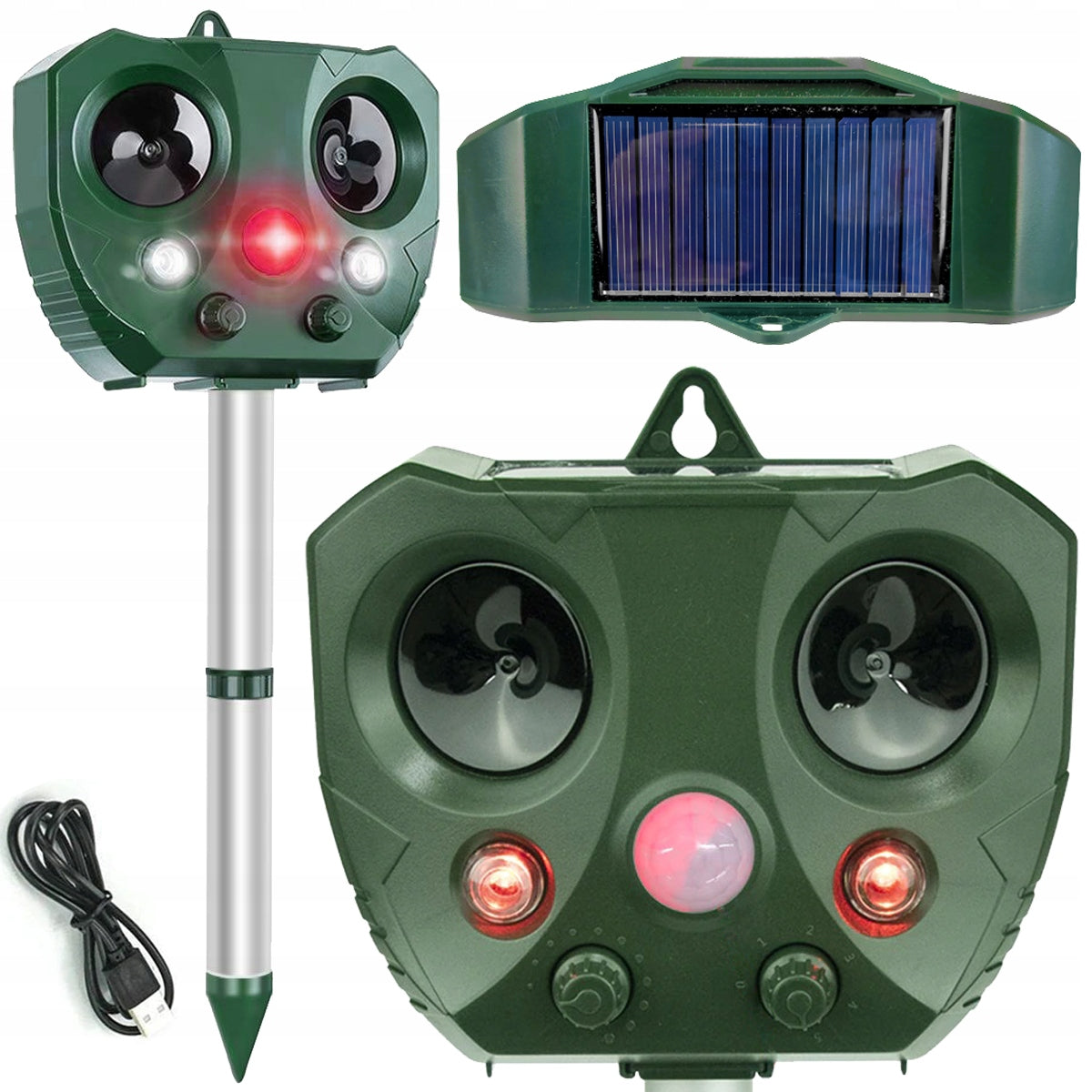 LED UV SOLAR DETERRENT 7in1 10M 300m² MOTION SENSOR BIRDS CATS Brand no brand