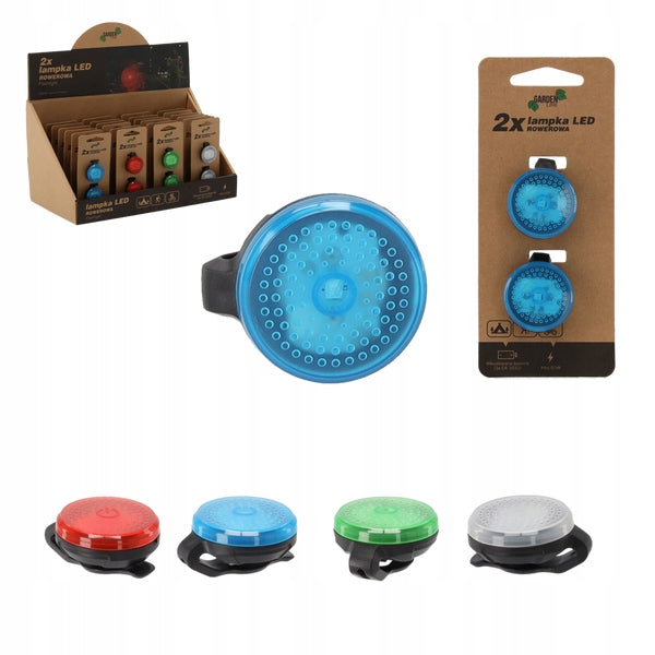 LED bicycle light flashlight under the saddle - mix of colors - 2 pcs. Light source LED