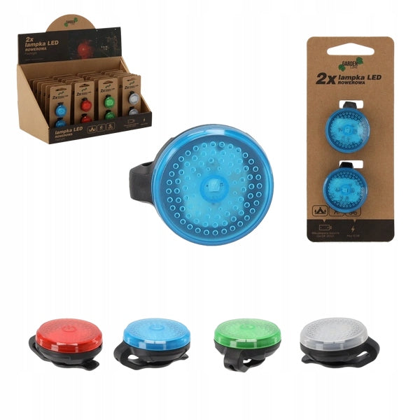 LED bicycle light flashlight under the saddle - mix of colors - 2 pcs.