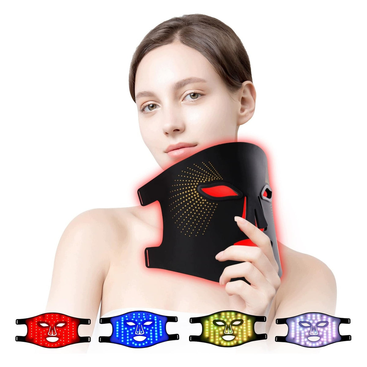 LED face mask - light therapy - 4 colors - for care