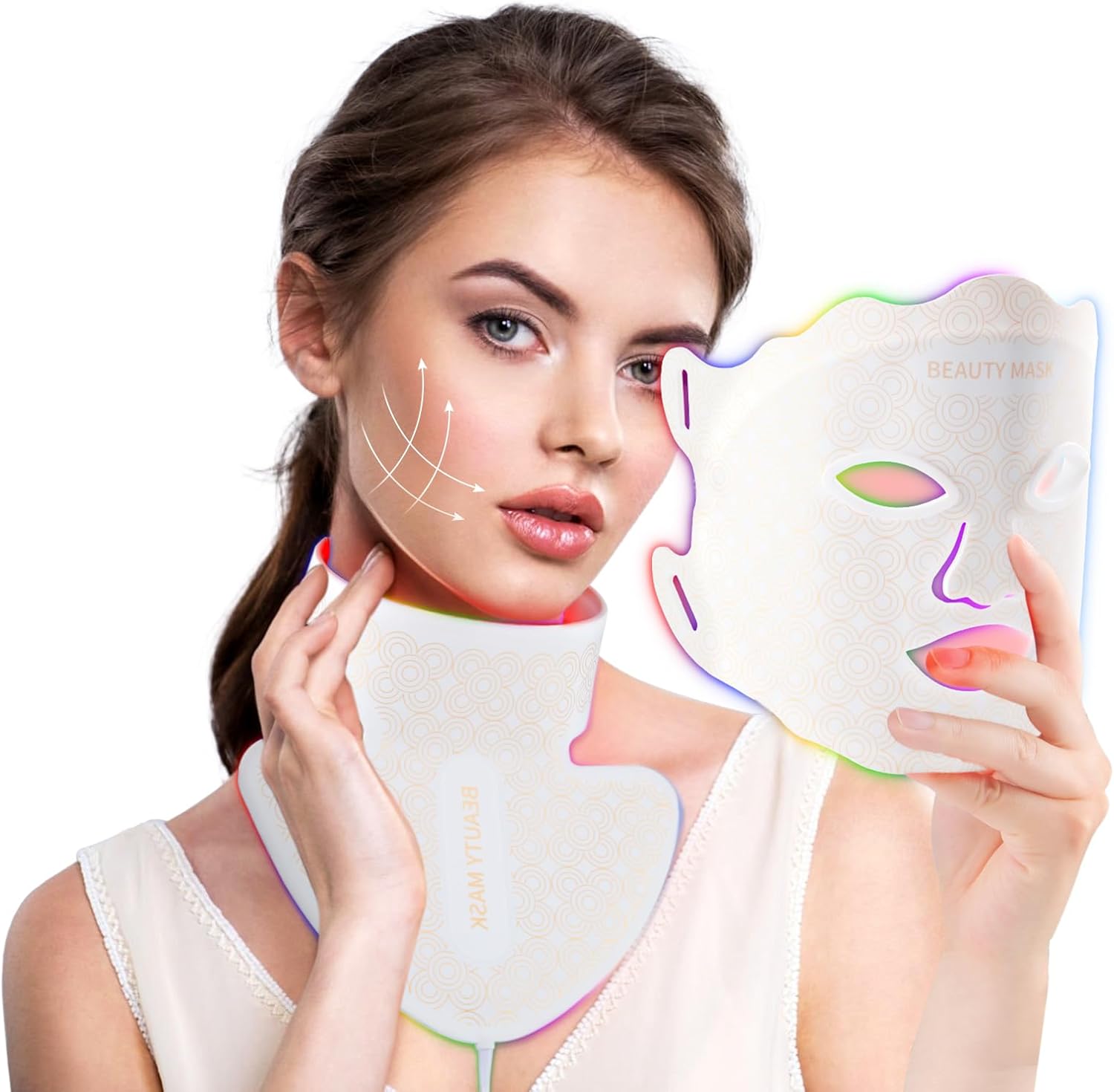 LED face mask phototherapy 7 colors for neck anti aging