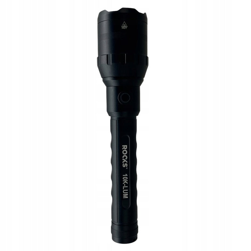 LED flashlight alu-power-strong 10 000 lum, zoom, li 4000 mah ROOKS OK-03.3031 Batteries included yes