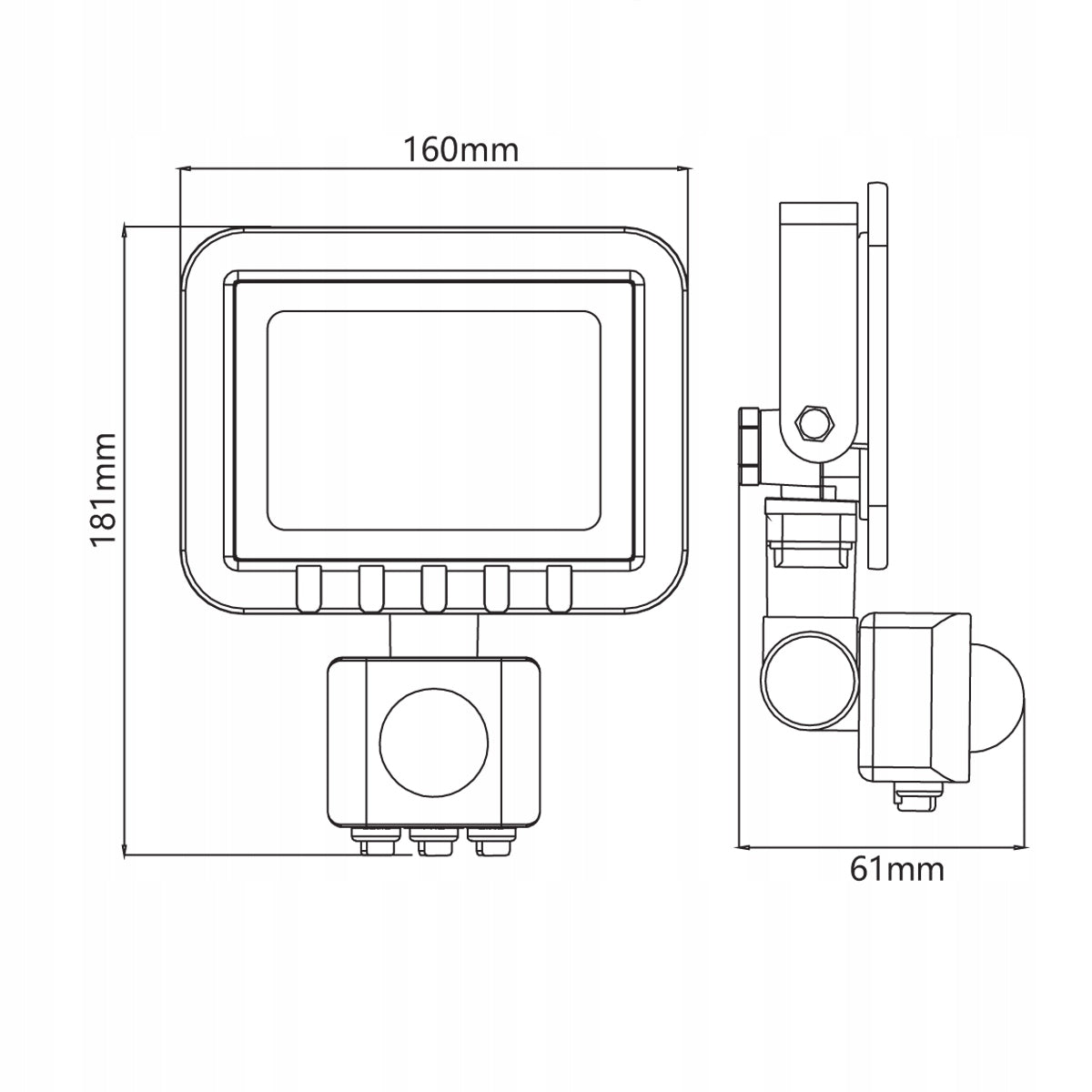 LED floodlight SMD 30W PIR sensor IP65 6500K 2700lm black GOLDLUX Manufacturer code 304971