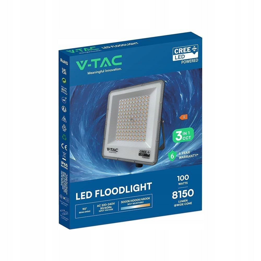 LED floodlight V-TAC CREE CHIP 100W LED 3in1 CCT 135Lm/W VT-44110CCT 8150lm Brand V-TAC