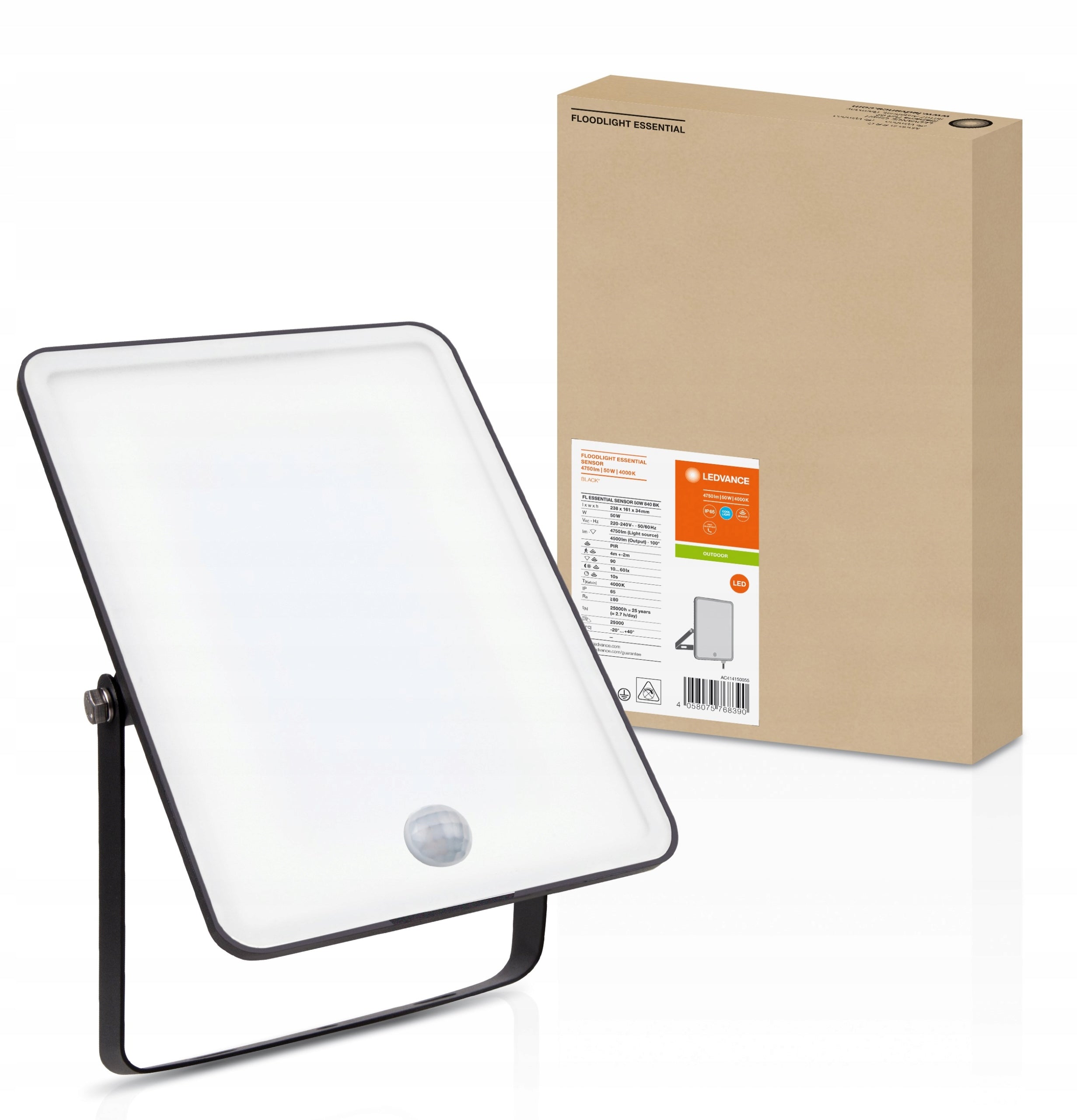 LED floodlight lamp 50W 4000K sensor 4500lm