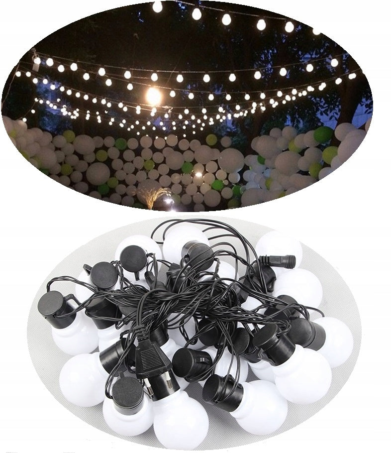 LED garland of milky bulbs - cold color, 6m