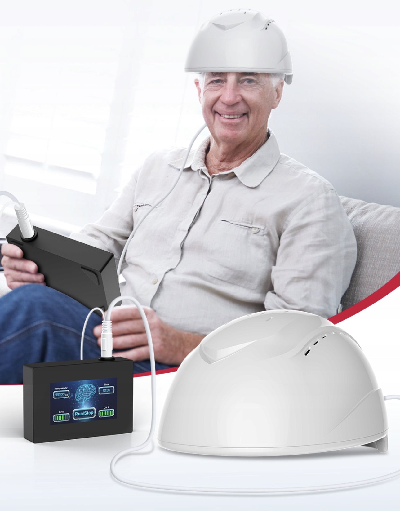 LED helmet for photobiomodulation of light therapy