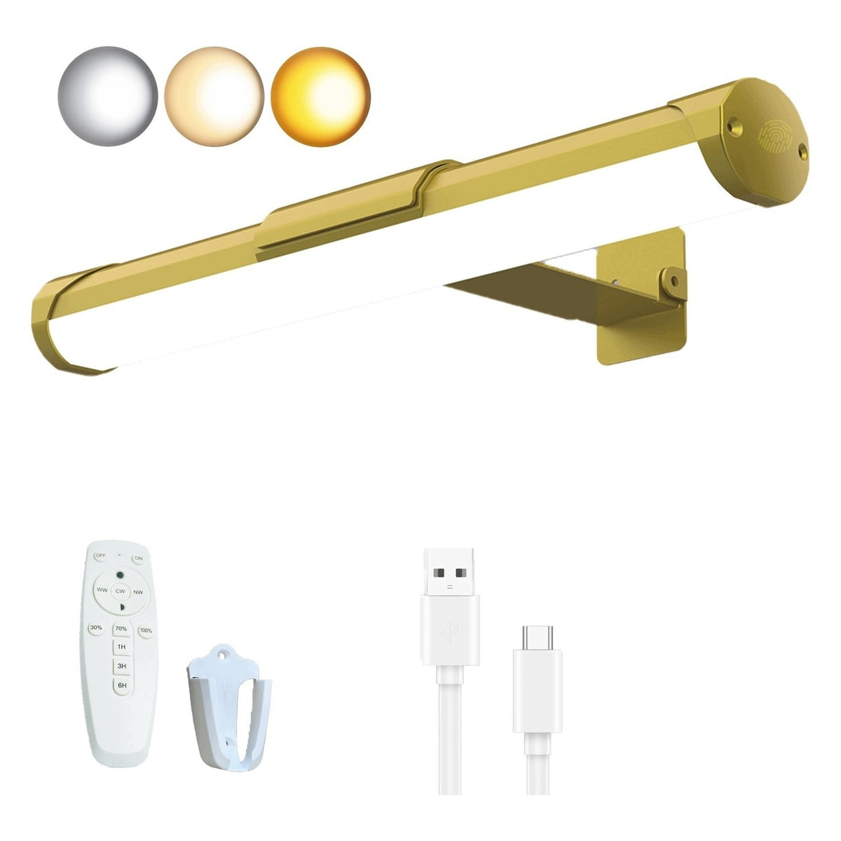 LED light - dimmable - with remote control and timer - 13,78 inch
