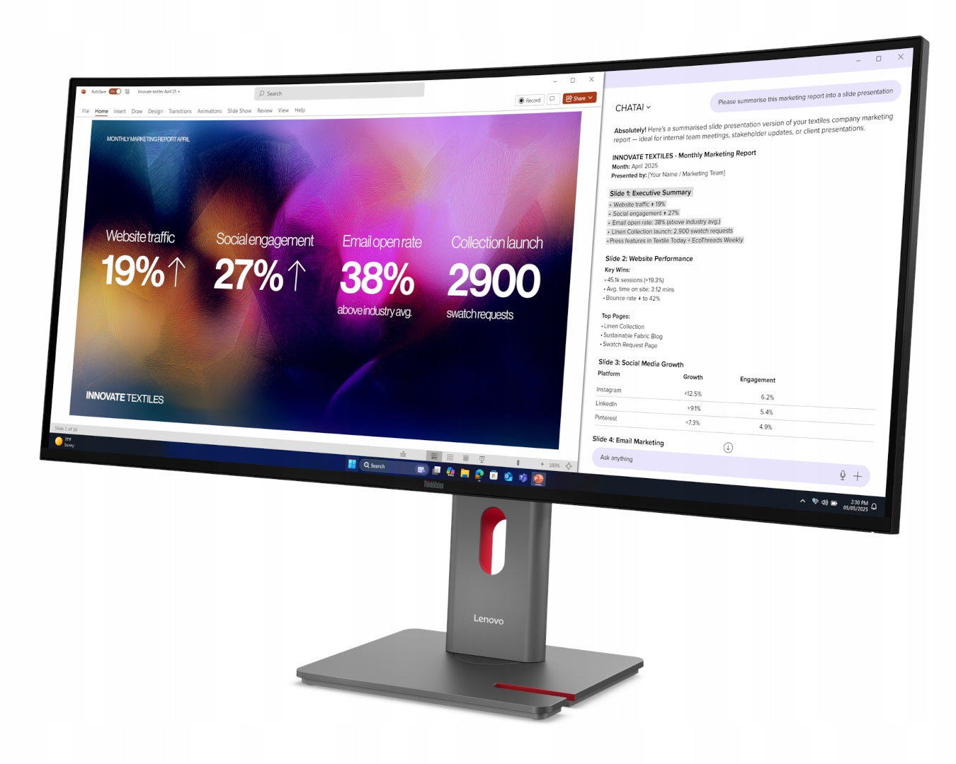 LED monitor Lenovo ThinkVision P40WD-40 39,7" 5120 x 2160 px IPS / PLS Model ThinkVision P40WD-40