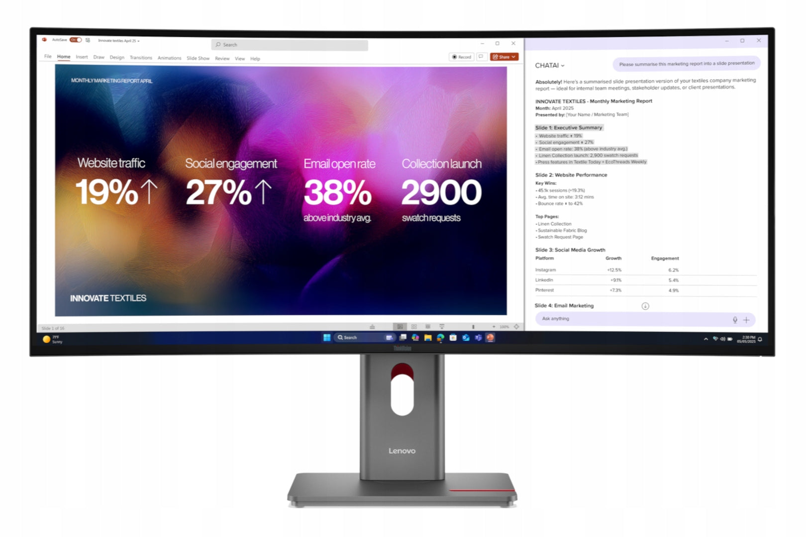 LED monitor Lenovo ThinkVision P40WD-40 39,7" 5120 x 2160 px IPS / PLS